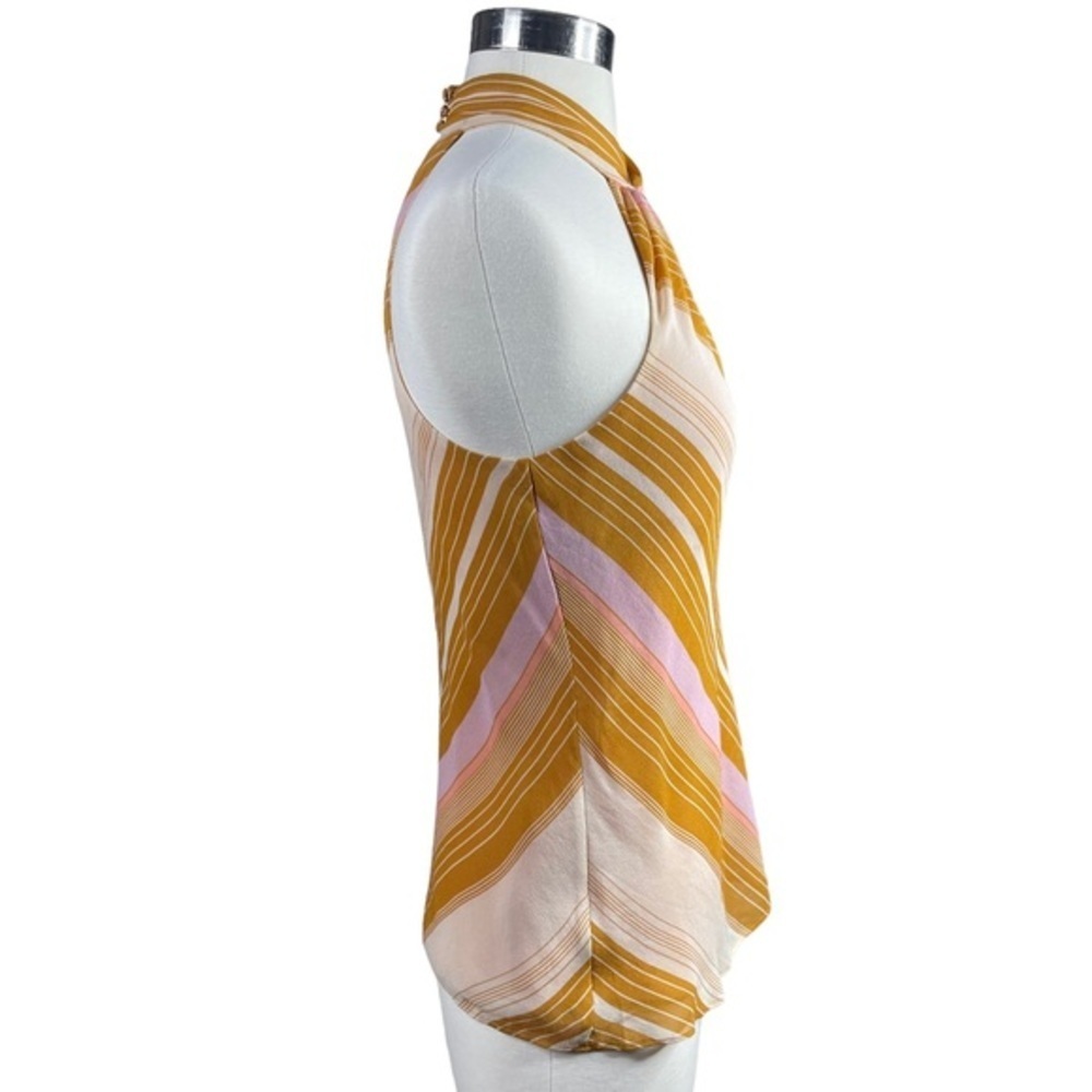 Joie striped sleeveless silk top in yellow and pink womens XS - Picture 5 of 6